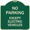 Signmission No Parking Except Electric Vehicles Heavy-Gauge Aluminum Sign, 18" L, 18" H, G-1818-23744 A-DES-G-1818-23744 - alternate 1